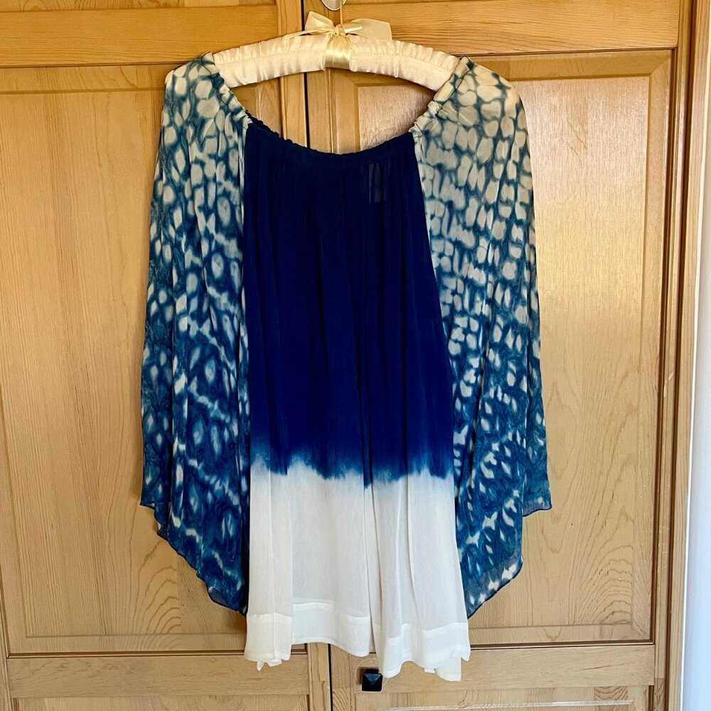 Sheer tie dye chiffon blouse